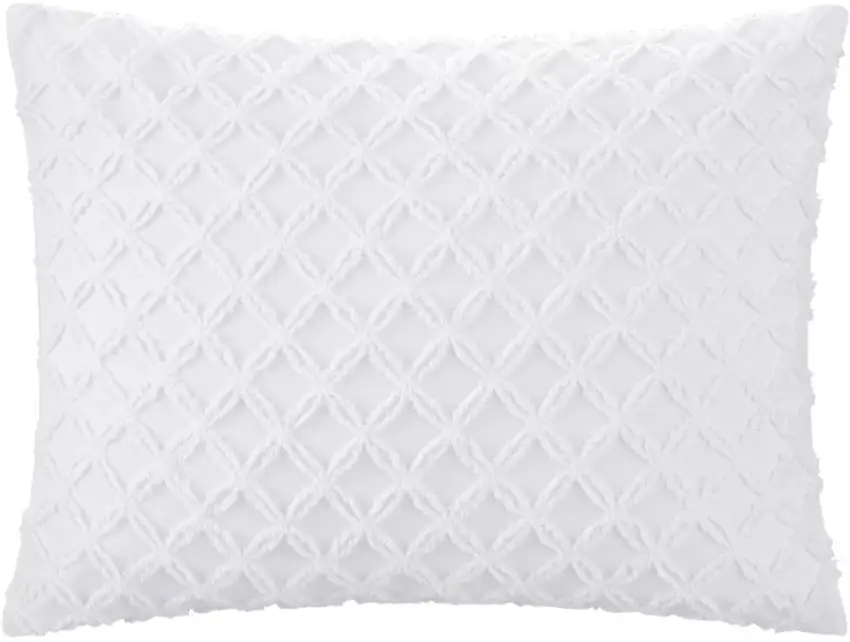 White Twin PolYester 180 Thread Count Washable Duvet Cover Set Photo 3