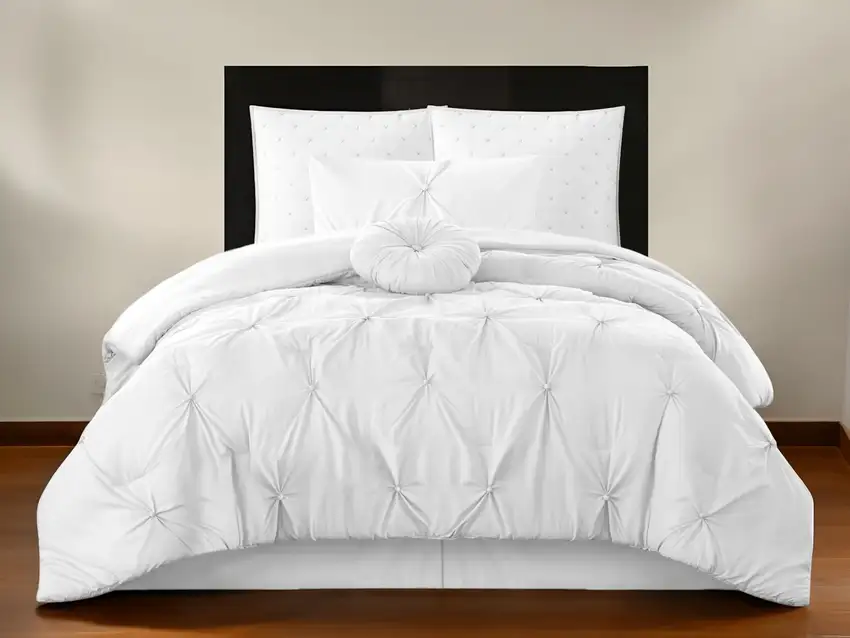 White Twin Polyester 180 Thread Count Washable Down Comforter Set Photo 1