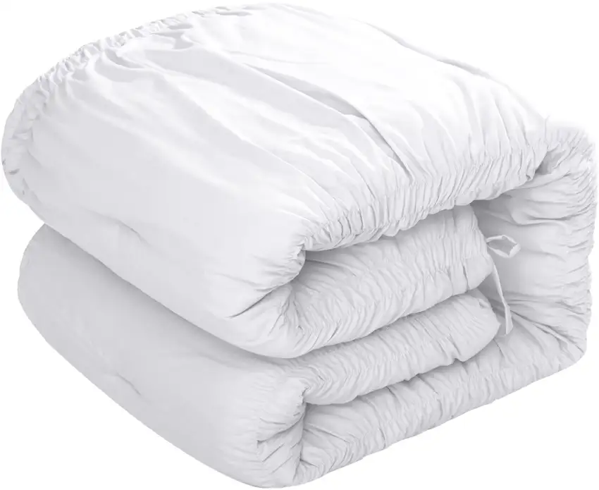 White Twin Polyester 180 Thread Count Washable Down Comforter Set Photo 6