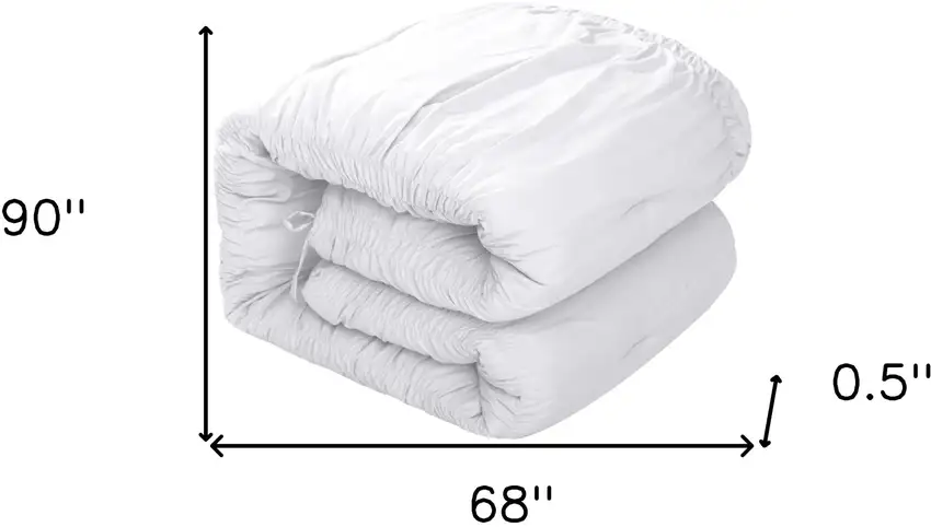 White Twin Polyester 180 Thread Count Washable Down Comforter Set Photo 9