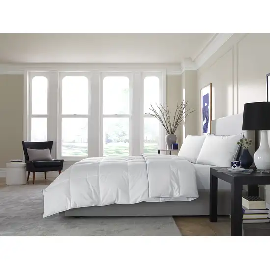 White  Washable Feather And Down Blend Comforter Photo 6