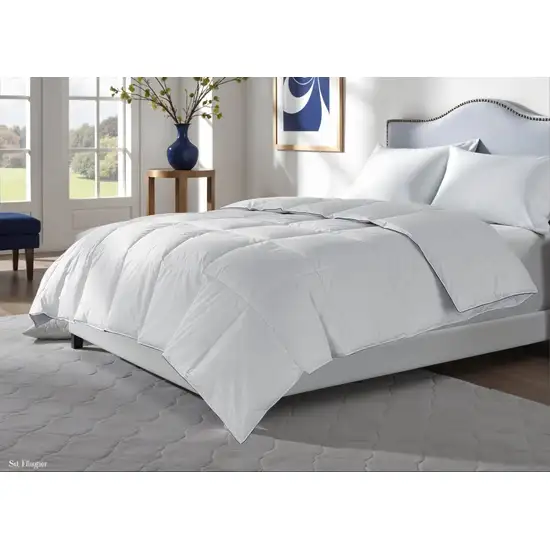 White  Washable Feather And Down Blend Comforter Photo 2