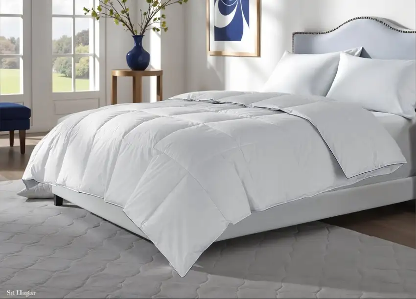 White  Washable Feather And Down Blend Comforter Photo 2
