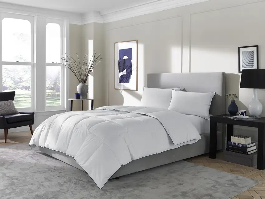 White  Washable Feather And Down Blend Comforter Photo 5