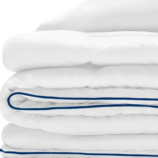 White  Washable Feather And Down Blend Comforter Photo 4