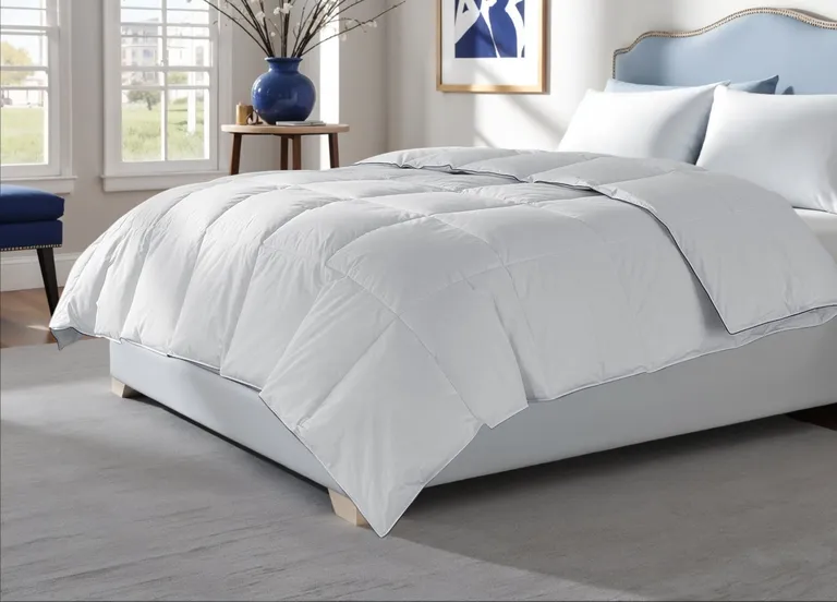 White  Washable Feather And Down Comforter Photo 2