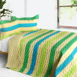 Photo of Wild Territory Shanti - 3PC Vermicelli-Quilted Patchwork Quilt Set (Full/Queen Size)