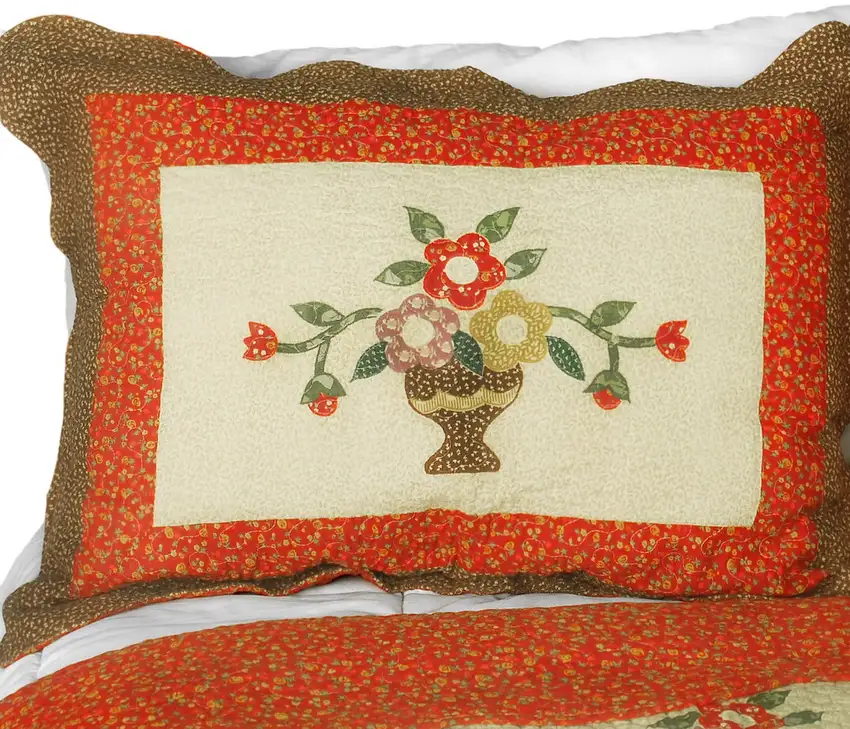 Winter Sonata -  3PC Cotton Contained Vermicelli-Quilted Patchwork Quilt Set (Full/Queen Size) Photo 2
