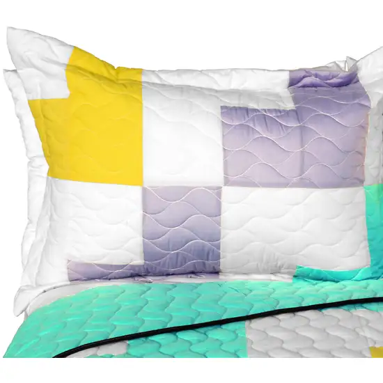 Wonderful Melody -  3PC Vermicelli - Quilted Patchwork Quilt Set (Full/Queen Size) Photo 1