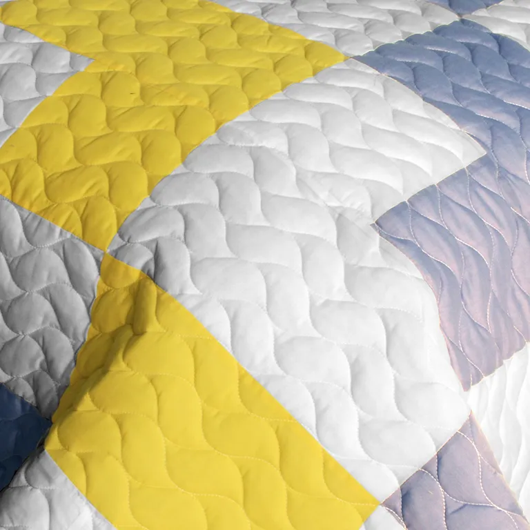 Wonderful Melody - 3PC Vermicelli - Quilted Patchwork Quilt Set (Full/Queen Size) Photo 4