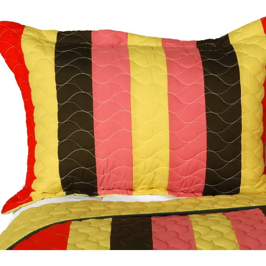Yesterday Spring -  3PC Vermicelli-Quilted Patchwork Quilt Set (Full/Queen Size) Photo 2