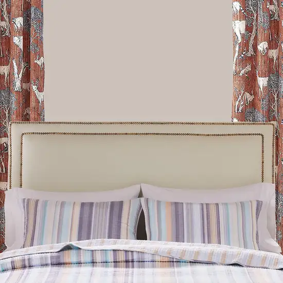 Ysa 36 Inch Quilted King Pillow Sham, Cotton, Reversible Striped Design Photo 6